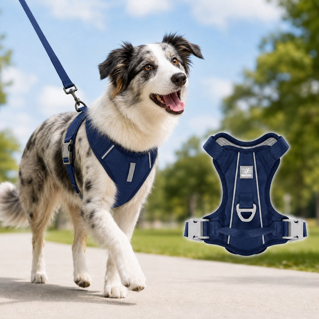 Reflective No-Pull Dog Harness – Safe Night Walks