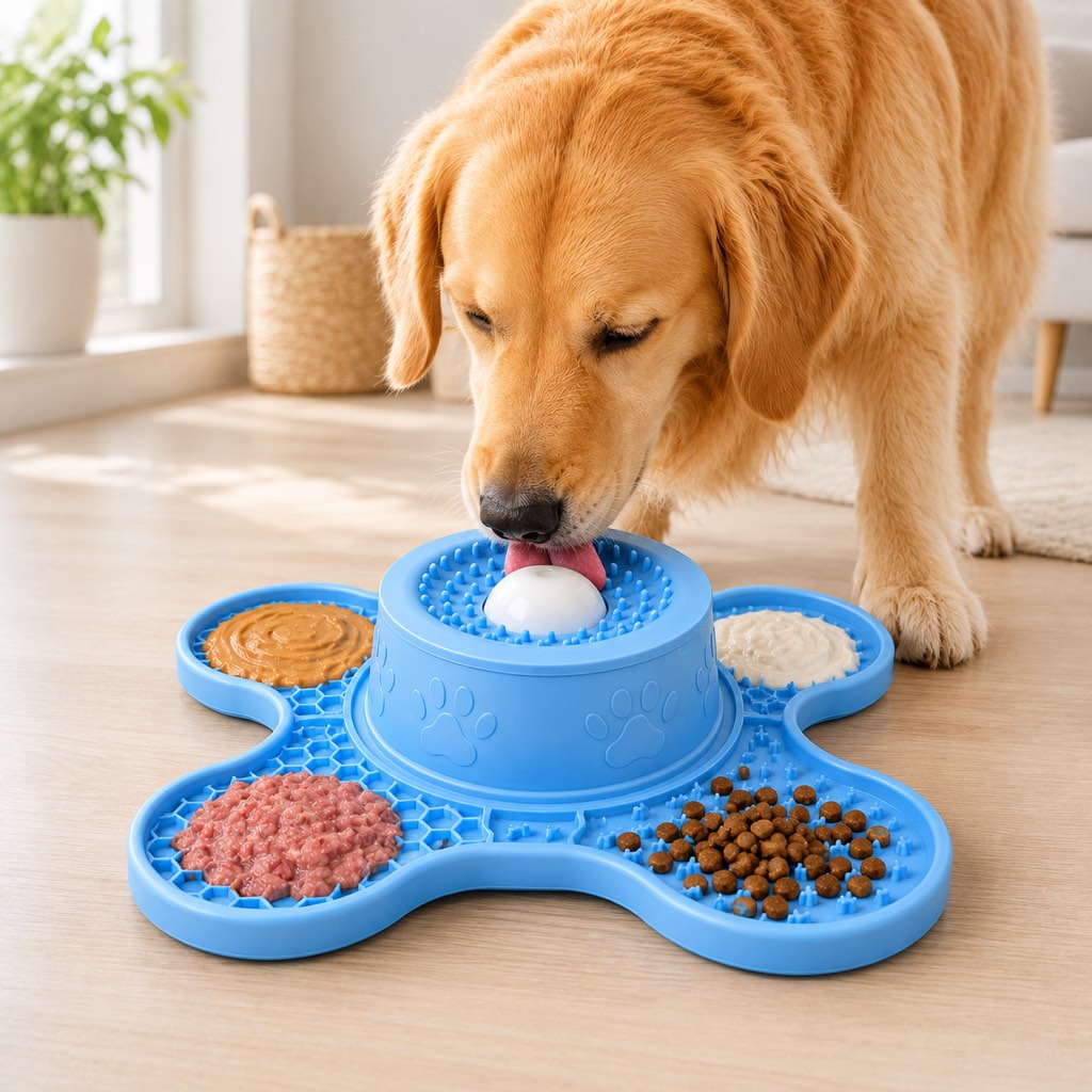 3-in-1 Dog Lick Mat & Slow Feeder – Keeps Pets Busy