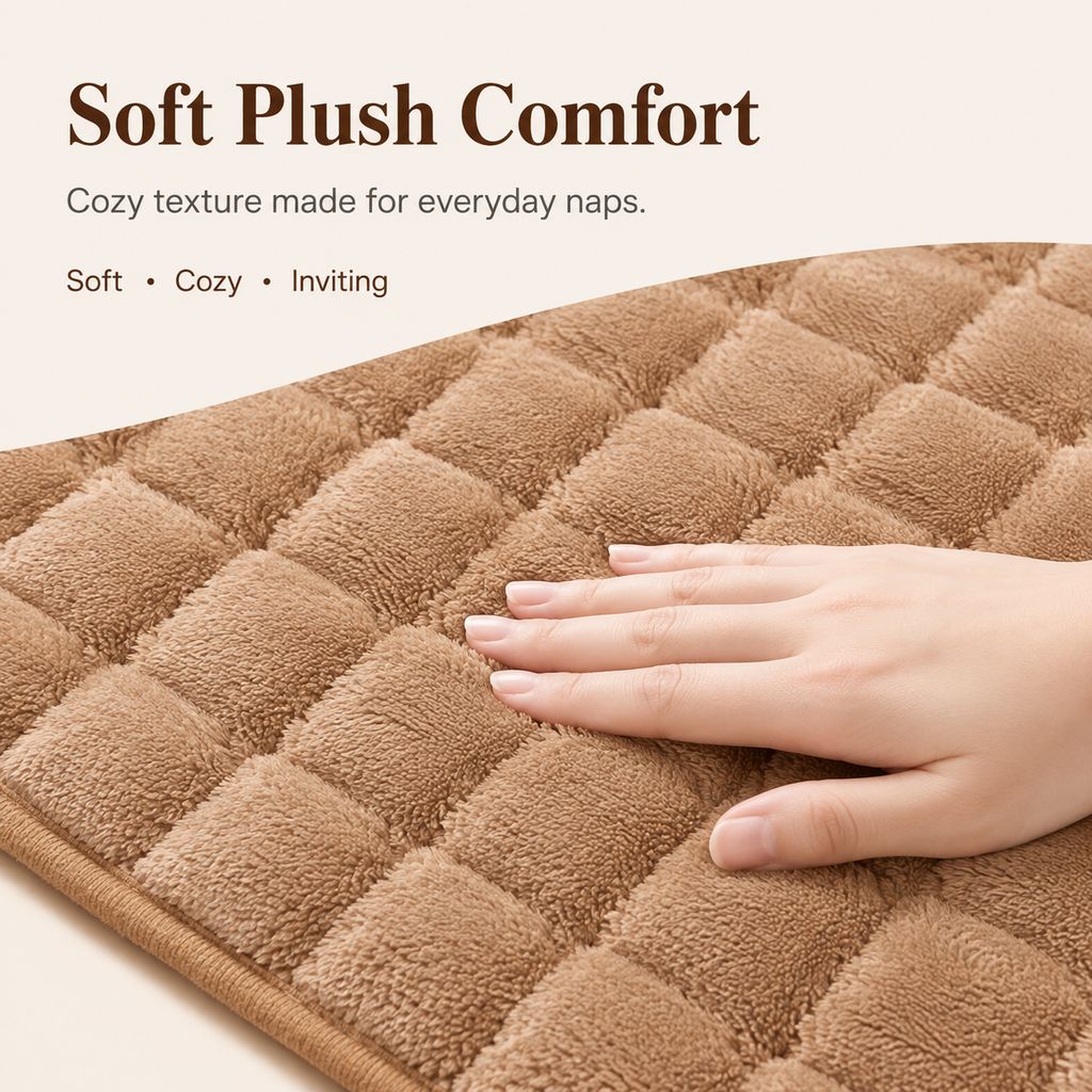 Plush Pet Bed Mat – Detachable Bone Pillow