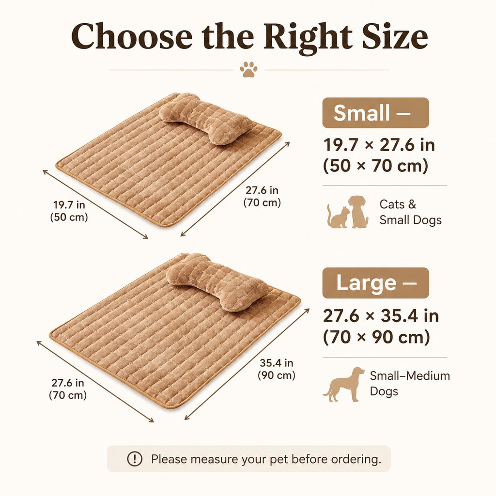 Plush Pet Bed Mat – Detachable Bone Pillow