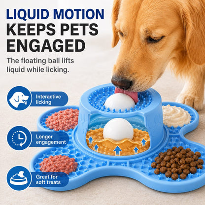 3-in-1 Dog Lick Mat & Slow Feeder – Keeps Pets Busy