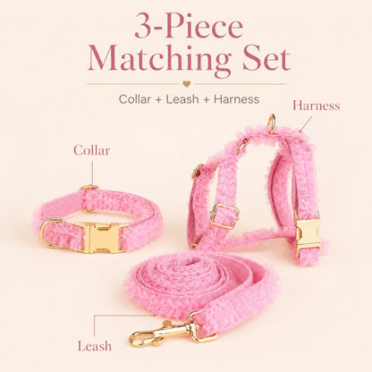Lace Dog Harness, Collar & Leash Set – 3-Piece Ruffle