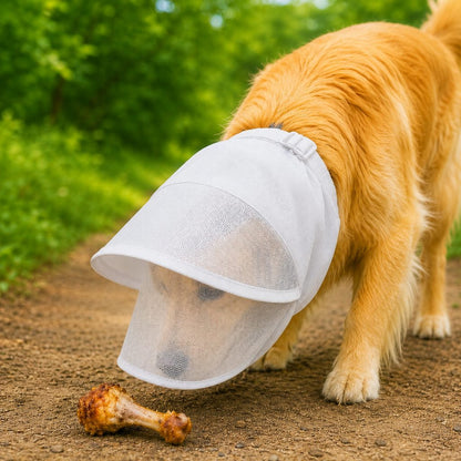 Anti-Scavenging Dog Muzzle – Breathable Mesh Hood
