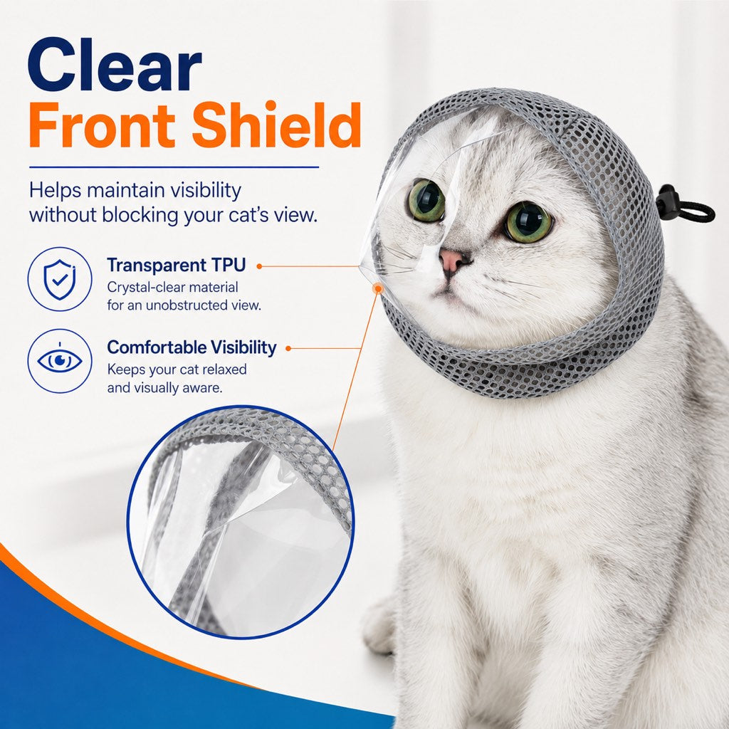 Breathable Cat Grooming Muzzle – Bite-Free Baths & Trims