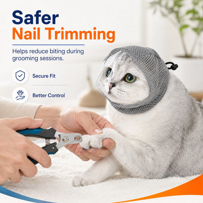 Breathable Cat Grooming Muzzle – Bite-Free Baths & Trims