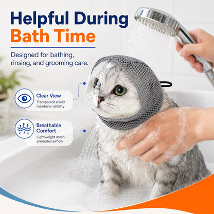 Breathable Cat Grooming Muzzle – Bite-Free Baths & Trims