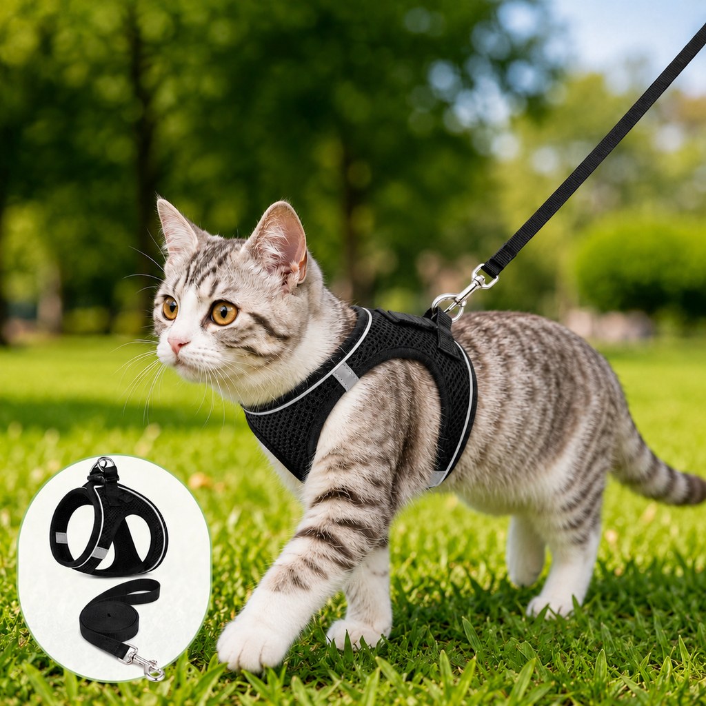 Escape-Resistant Cat Harness & Leash – Step-In Vest