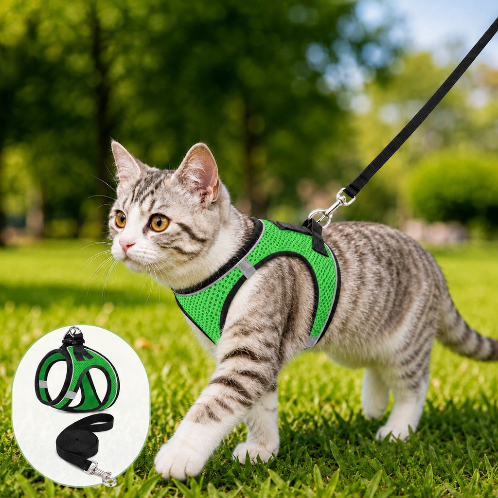 Escape-Resistant Cat Harness & Leash – Step-In Vest