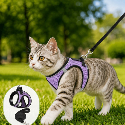 Escape-Resistant Cat Harness & Leash – Step-In Vest