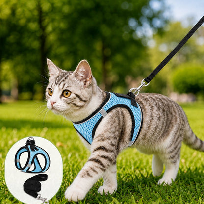 Escape-Resistant Cat Harness & Leash – Step-In Vest