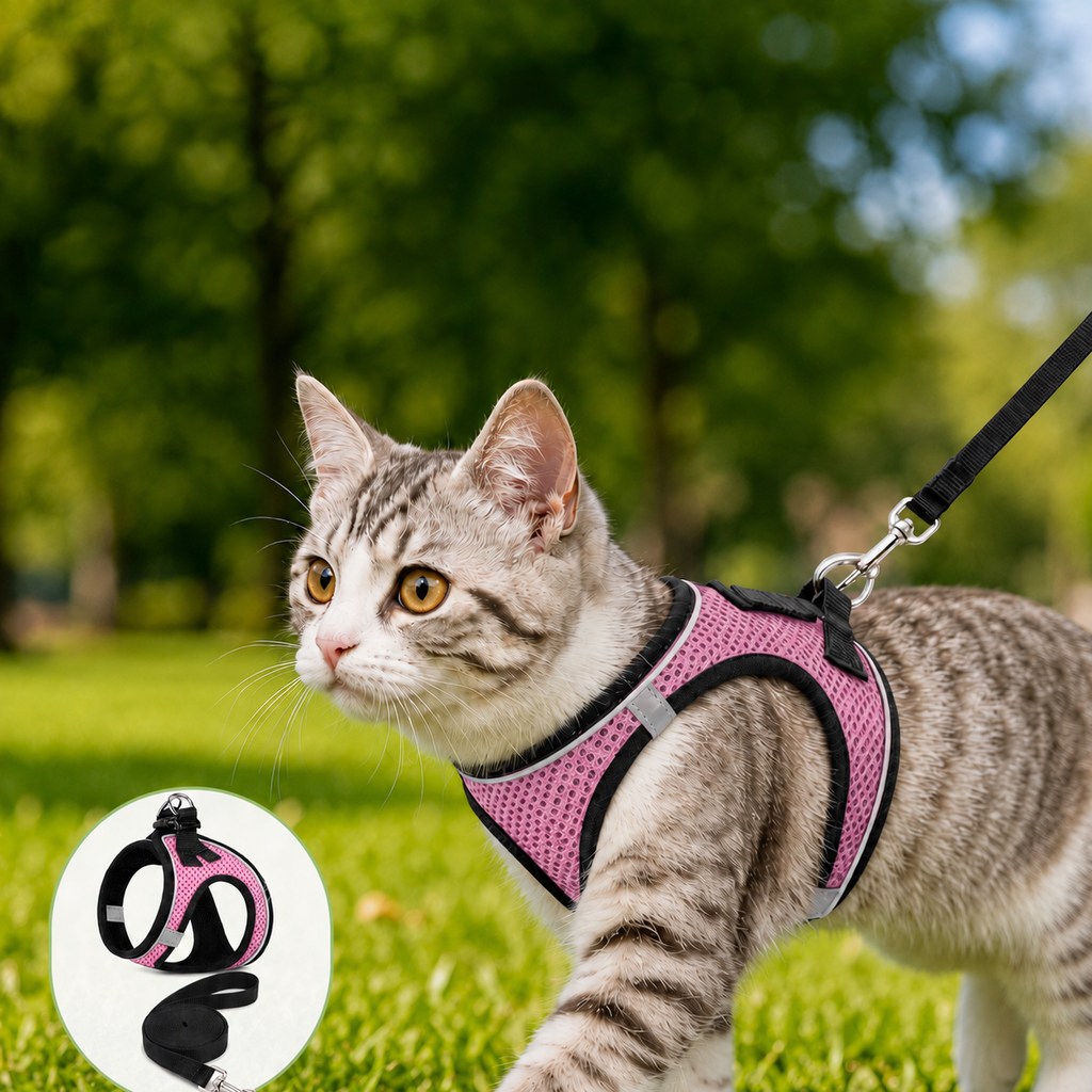 Escape-Resistant Cat Harness & Leash – Step-In Vest