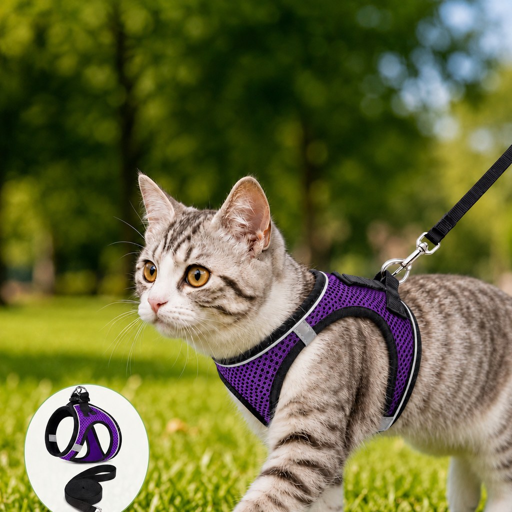 Escape-Resistant Cat Harness & Leash – Step-In Vest