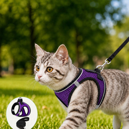 Escape-Resistant Cat Harness & Leash – Step-In Vest