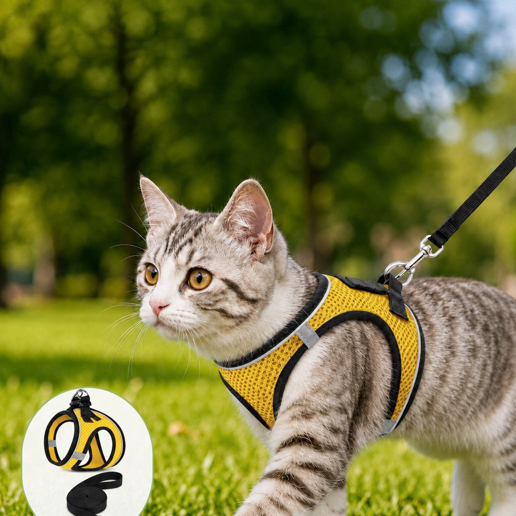Escape-Resistant Cat Harness & Leash – Step-In Vest