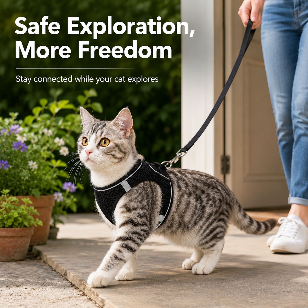 Escape-Resistant Cat Harness & Leash – Step-In Vest