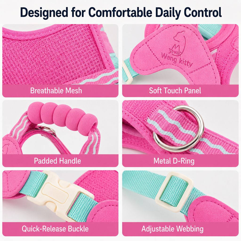 Padded Dog Harness & Leash Set – Easy Control