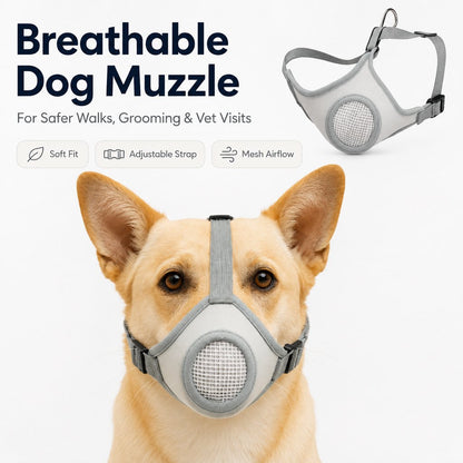 Breathable Mesh Dog Muzzle – Safer Walks & Vet Visits