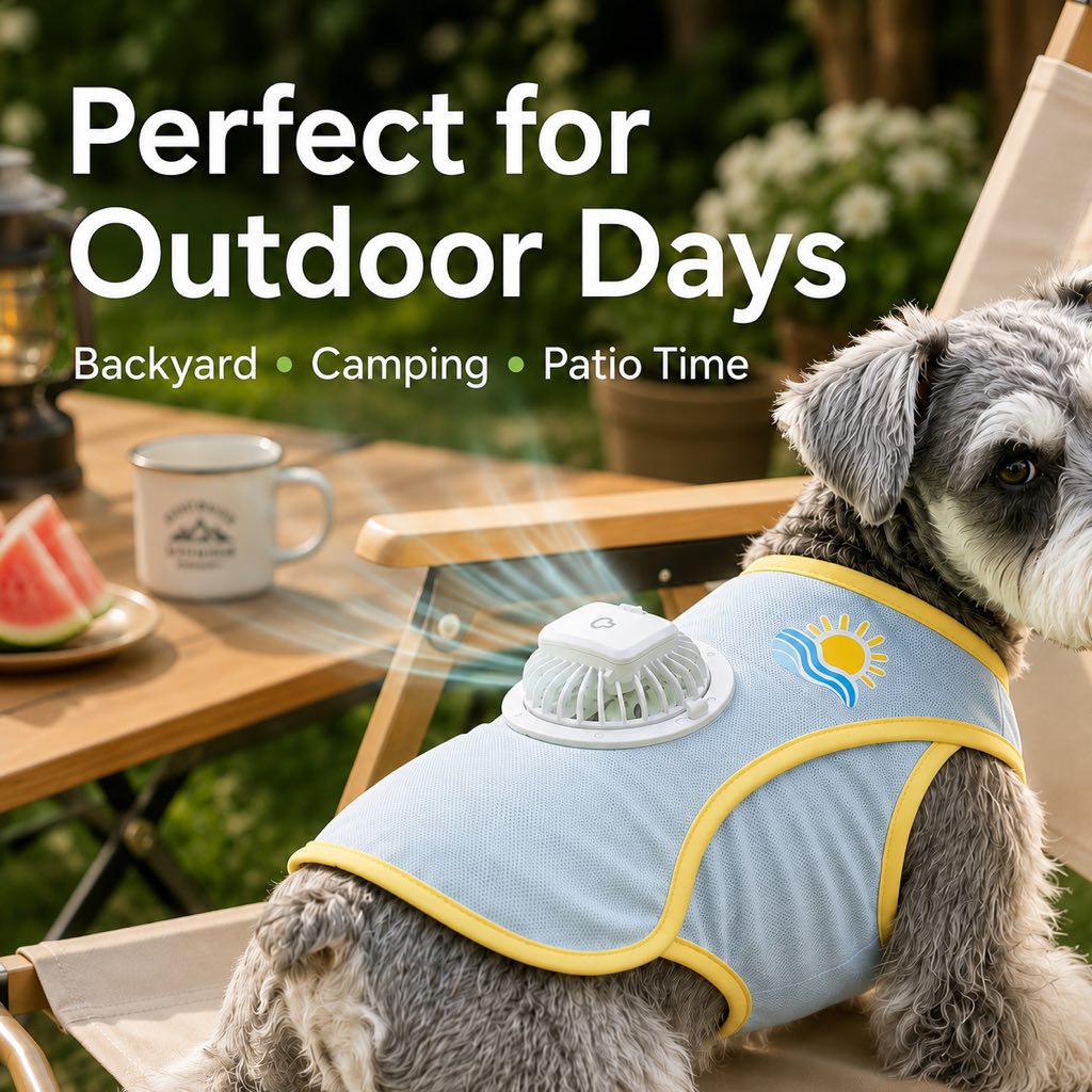 Cooling Fan Dog Summer Vest – Outdoor Heat Relief