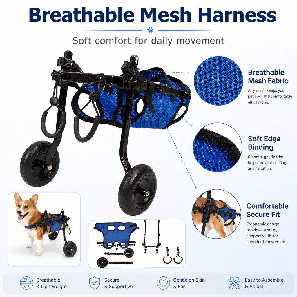 Adjustable Dog Wheelchair – Mobility for Weak Back Legs