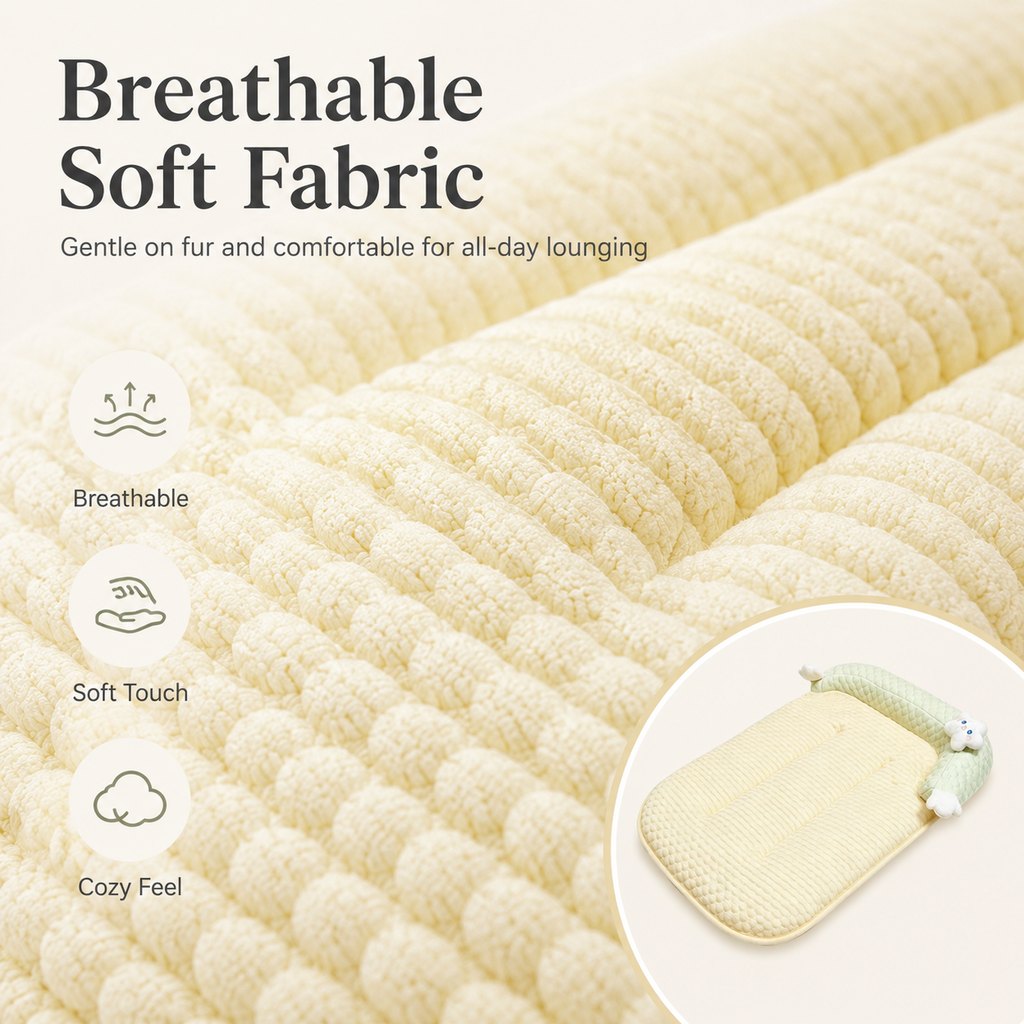 Breathable Pet Sofa Mat – Soft Bolster Lounger