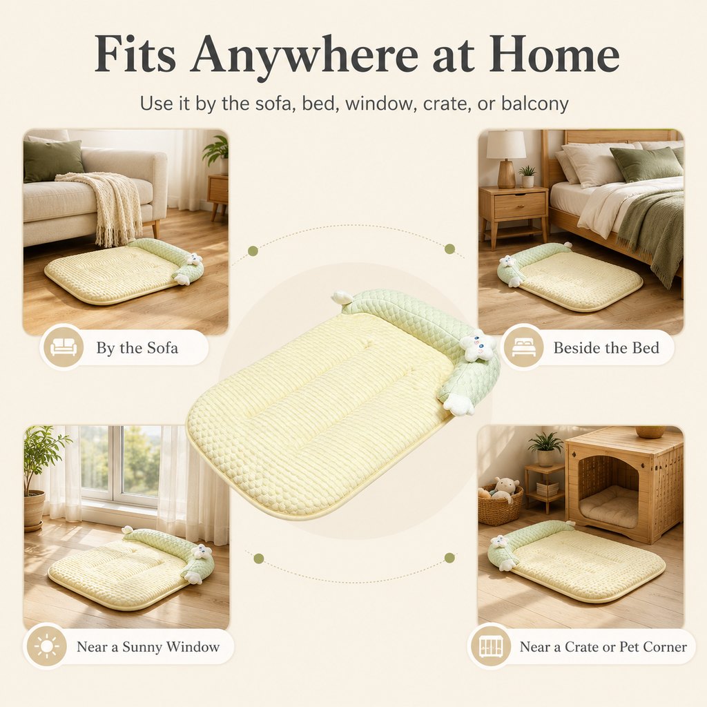 Breathable Pet Sofa Mat – Soft Bolster Lounger