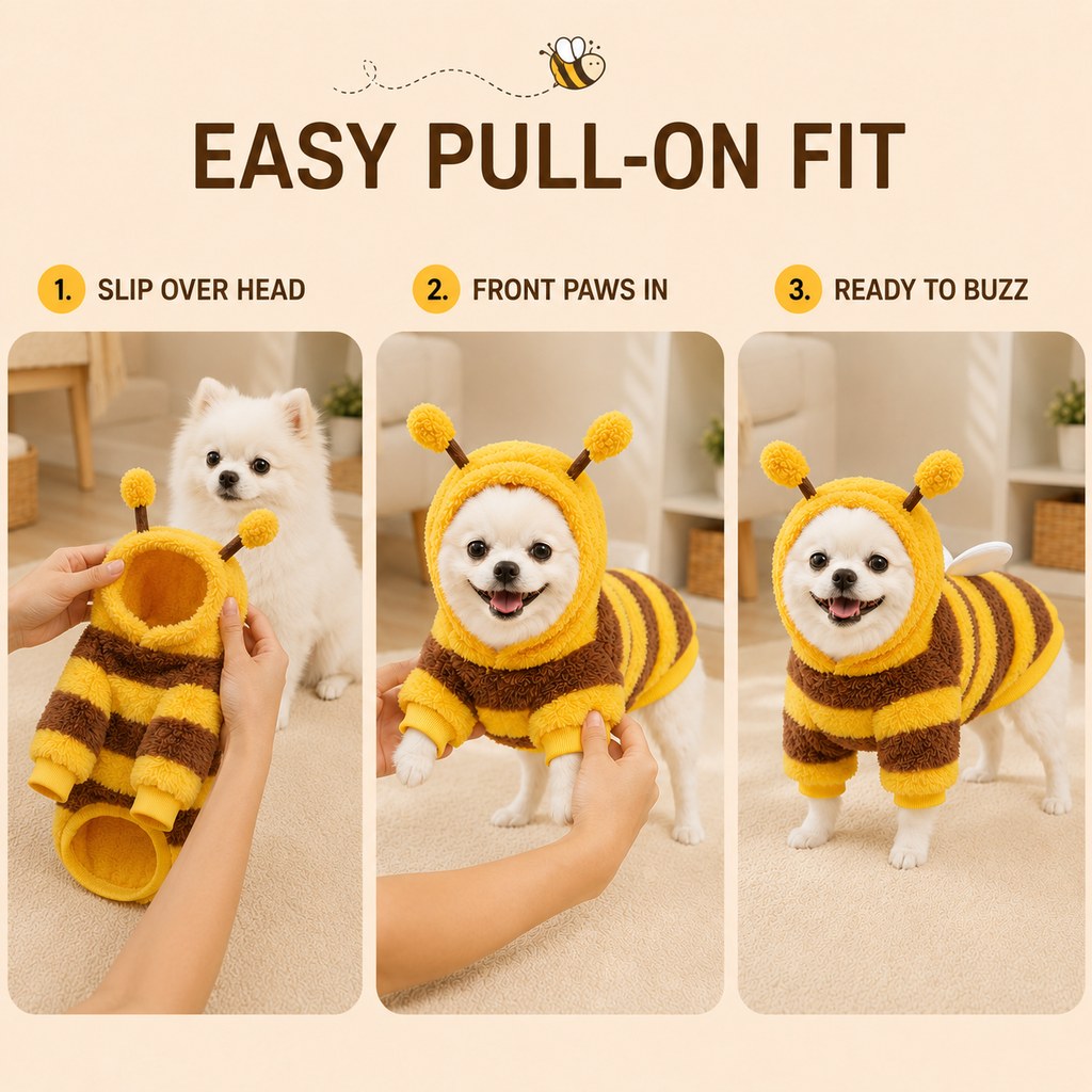 Bumblebee Dog Hoodie – Wings or Four-Leg Fleece