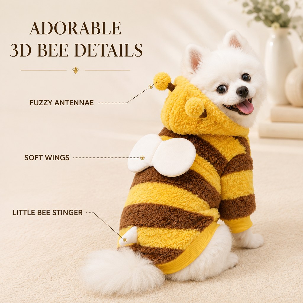 Bumblebee Dog Hoodie – Wings or Four-Leg Fleece