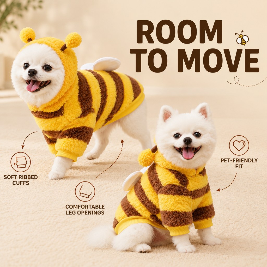 Bumblebee Dog Hoodie – Wings or Four-Leg Fleece
