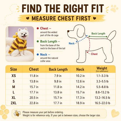 Bumblebee Dog Hoodie – Wings or Four-Leg Fleece
