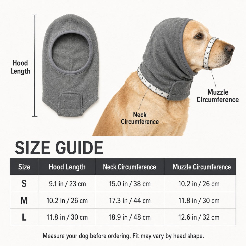 Calming Dog Hood – Stress Relief for Grooming & Storms
