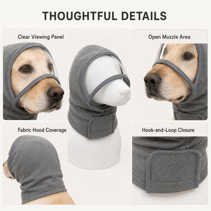 Calming Dog Hood – Stress Relief for Grooming & Storms
