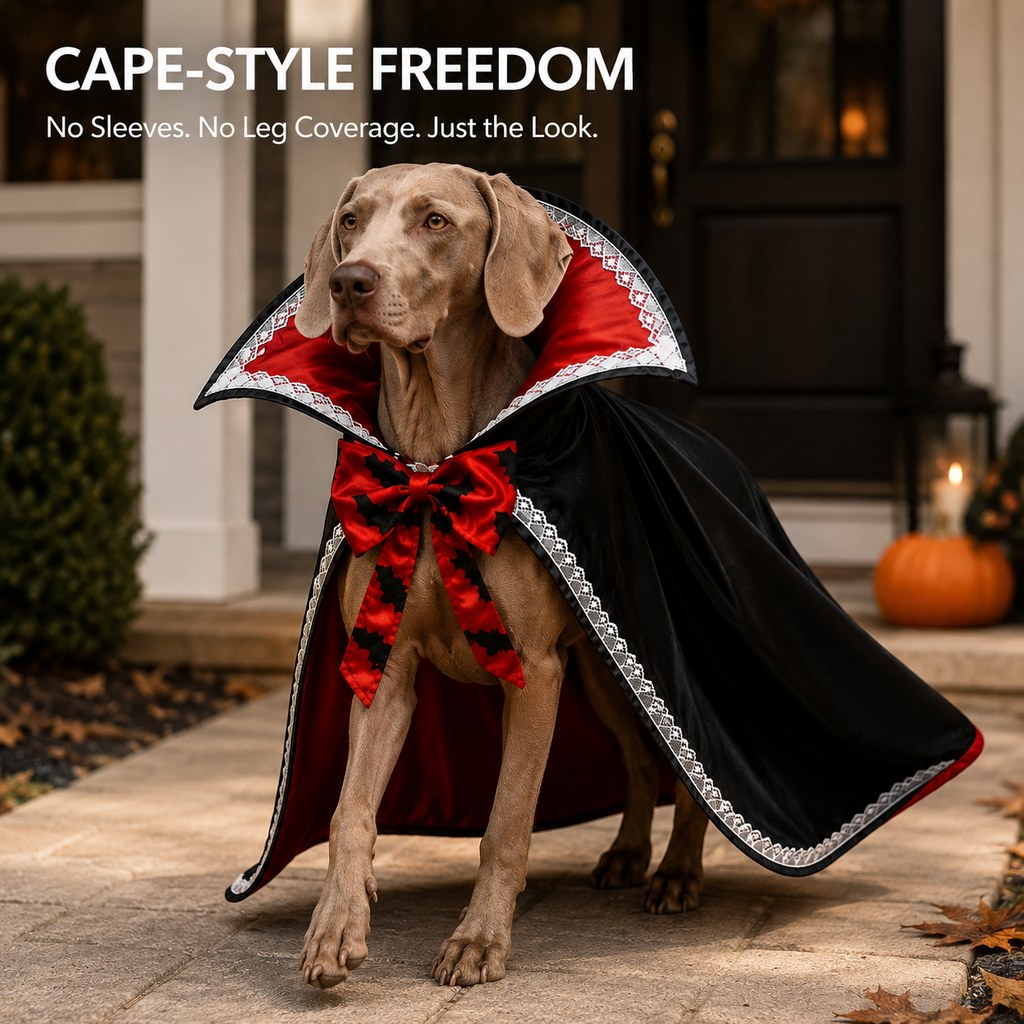 Dracula Dog Cape – Stand-Up Collar Costume
