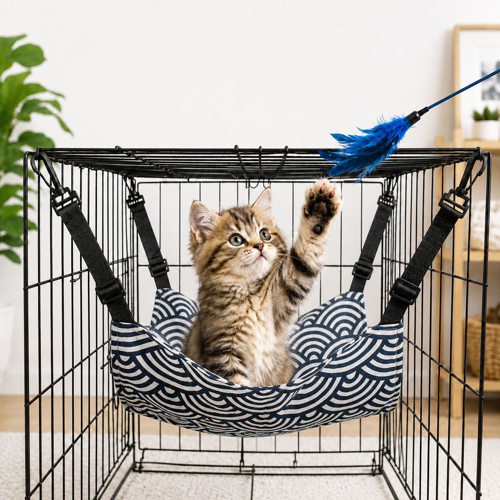 Reversible Cat Cage Hammock – Space-Saving Crate Bed