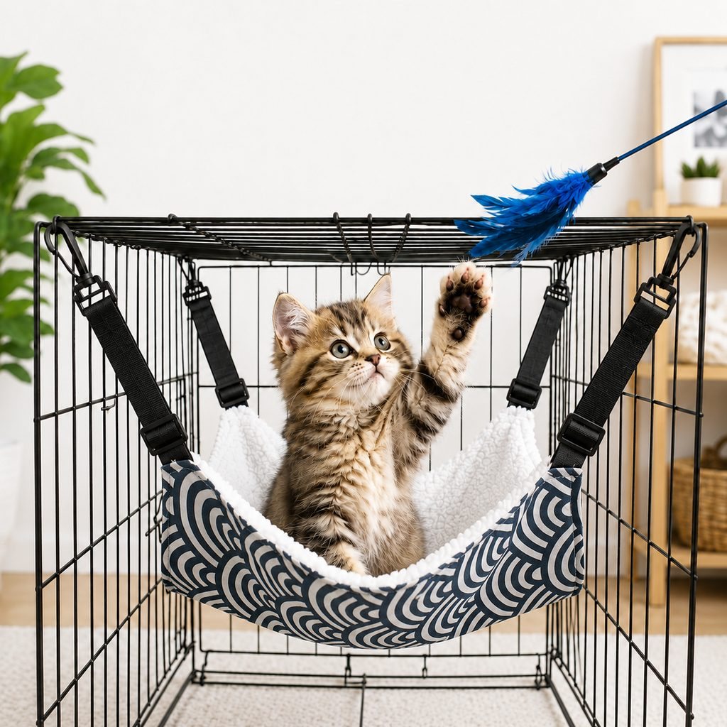 Reversible Cat Cage Hammock – Space-Saving Crate Bed