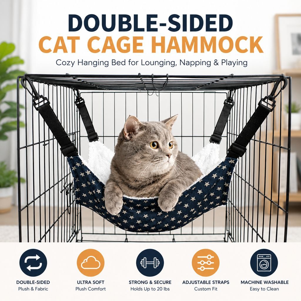 Reversible Cat Cage Hammock – Space-Saving Crate Bed