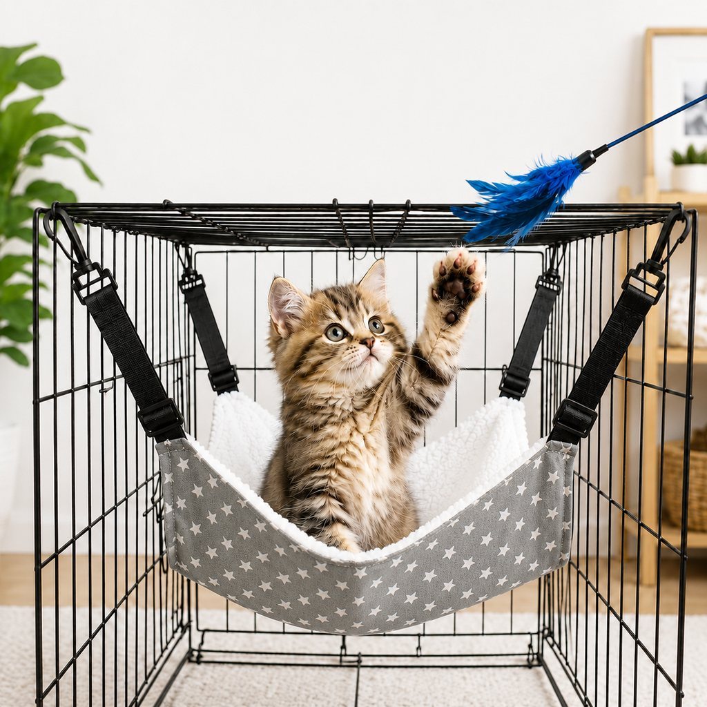 Reversible Cat Cage Hammock – Space-Saving Crate Bed