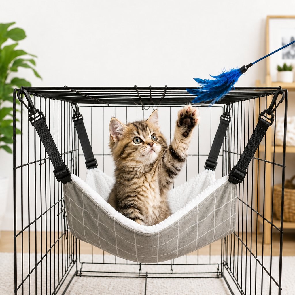 Reversible Cat Cage Hammock – Space-Saving Crate Bed
