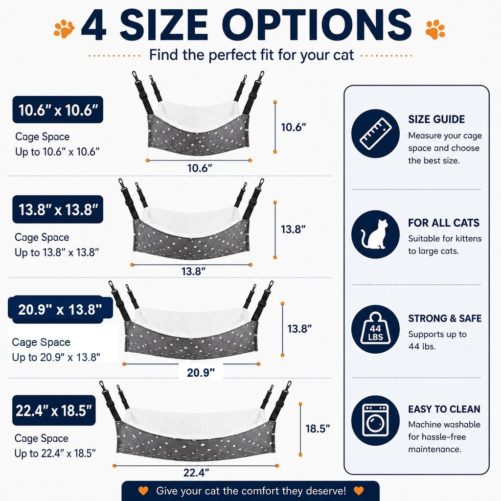 Reversible Cat Cage Hammock – Space-Saving Crate Bed