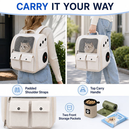 Dual-Fan Cat Carrier Backpack – Cooler, Less Stuffy Trips
