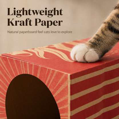 Kraft Paper Cat Tunnel – Foldable Hide & Play