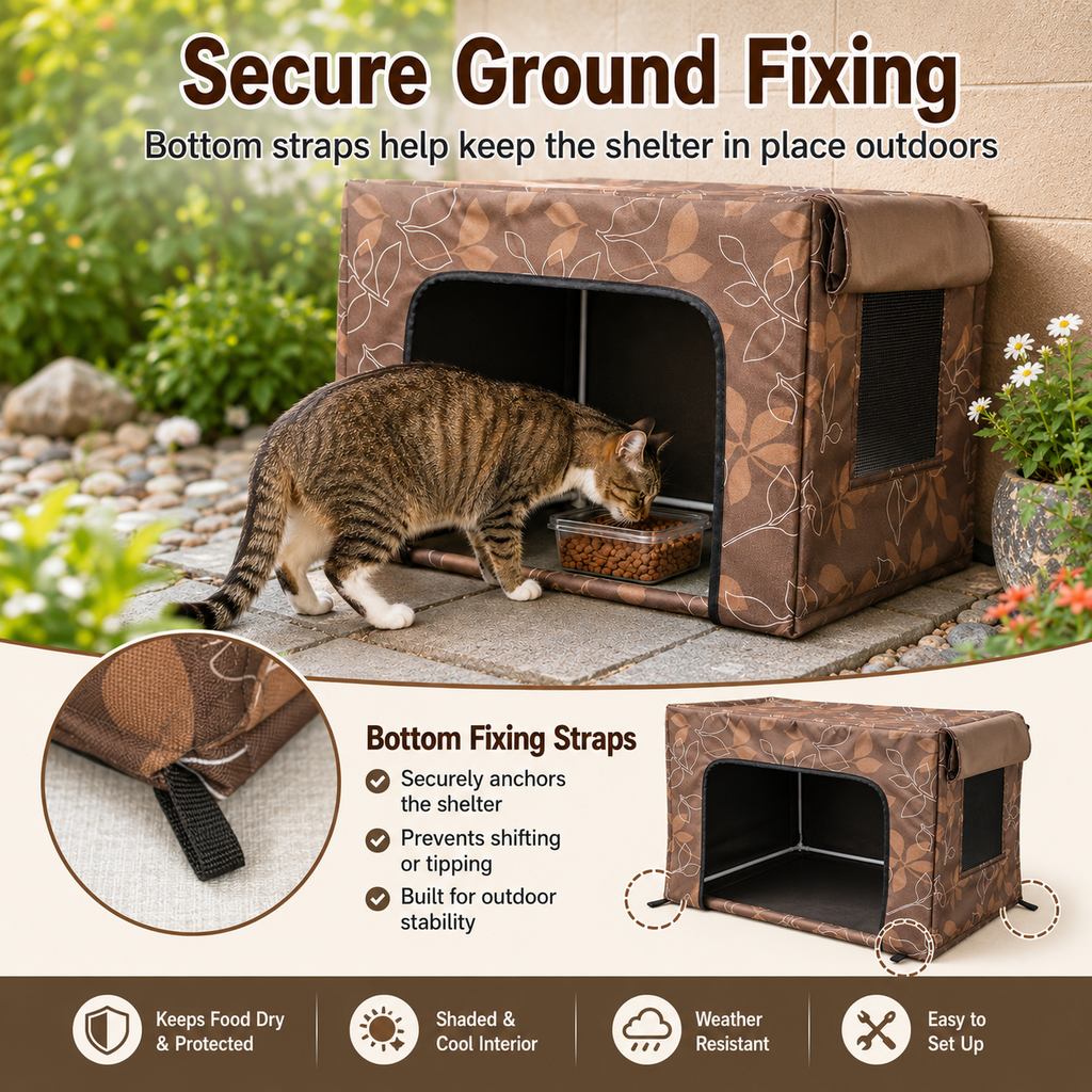 Outdoor Cat Feeding Shelter – Weatherproof Food Station