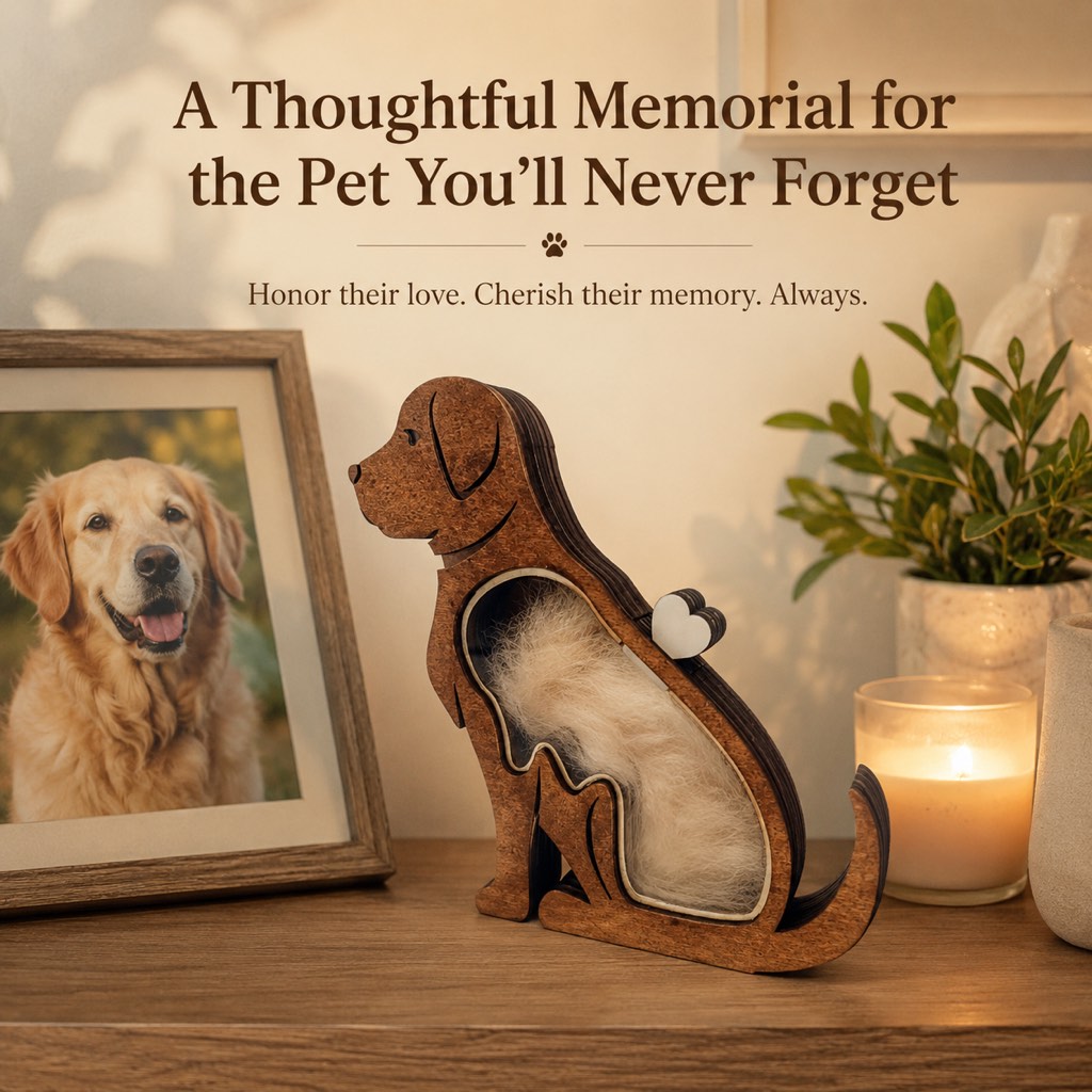 Wooden Pet Fur Keepsake Box – Cherish Their Memory