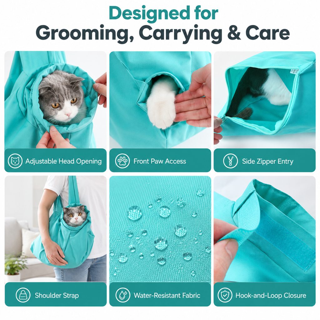 Soft Cat Grooming Bag – Scratch-Free Vet Visits & Trims