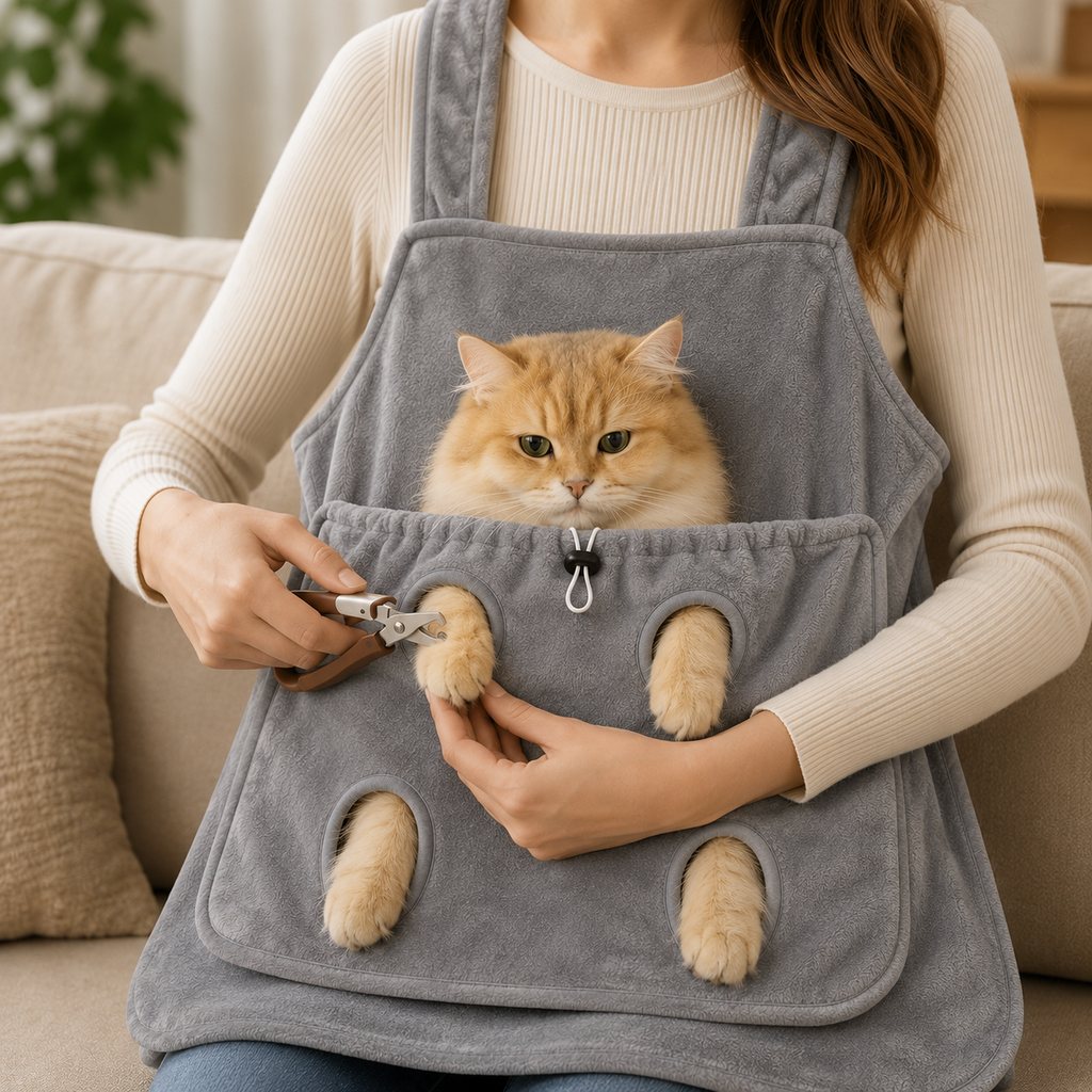 Cat Grooming & Cuddle Apron – Easy Nail Trims