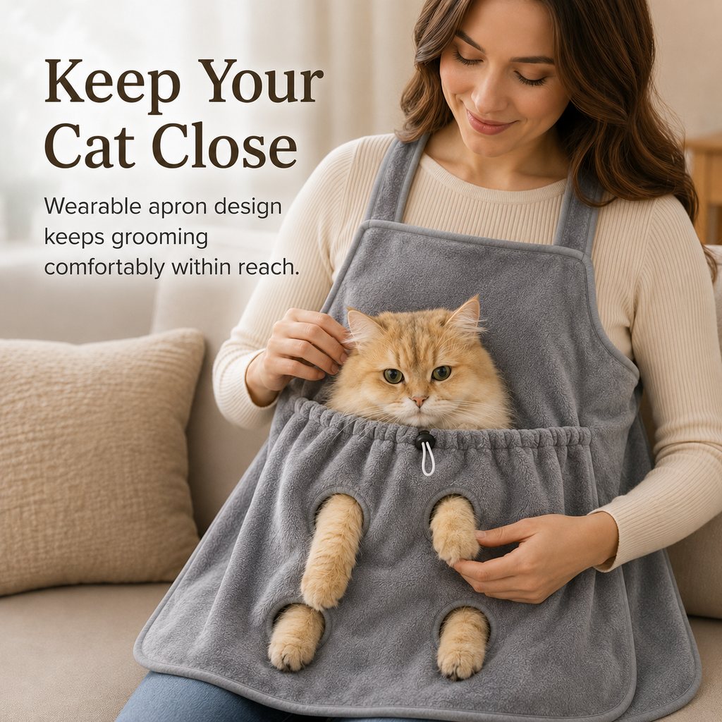 Cat Grooming & Cuddle Apron – Easy Nail Trims
