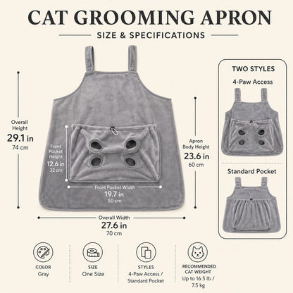 Cat Grooming & Cuddle Apron – Easy Nail Trims