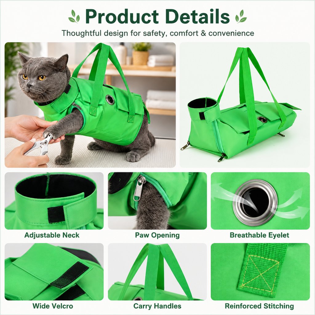 Cat Carrier & Grooming Bag – Easy Paw Access