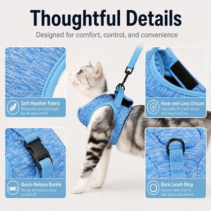 Lightweight Cat Harness & Leash Set – Secure Walks