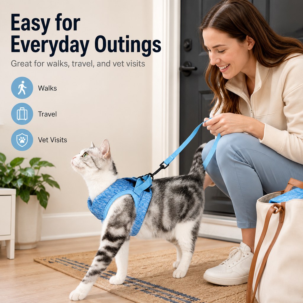 Lightweight Cat Harness & Leash Set – Secure Walks