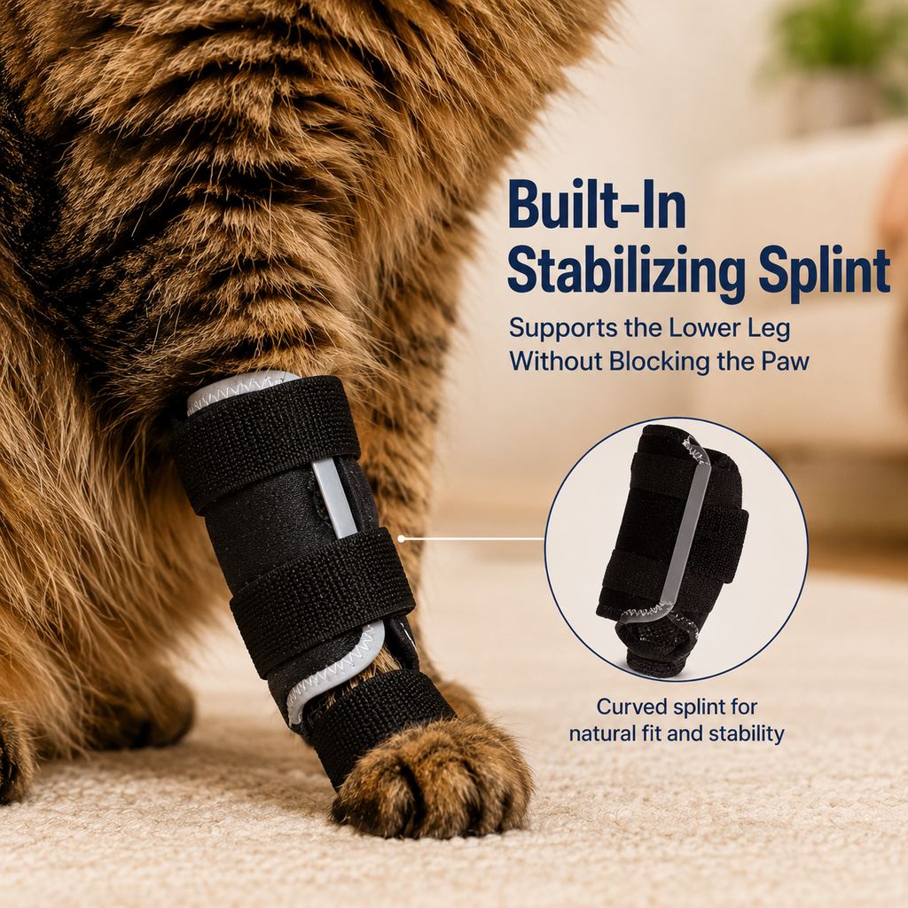 Cat Leg Support Brace – Adjustable Recovery Splint